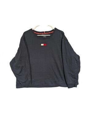 Tommy Hilfiger Sport Flag Logo Navy Crewneck Sweatshirt Womens 2XL